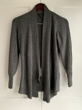 Eileen Fisher Merino Wool Open Front Cardigan Size S in Gray